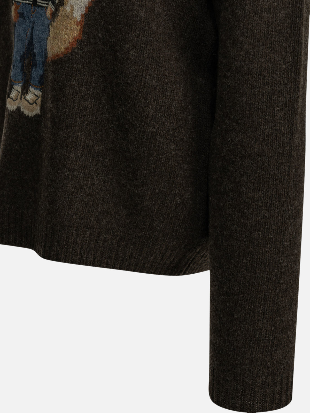 Maison Kitsuné "Dressed Fox" Crew-Neck Sweater Brown