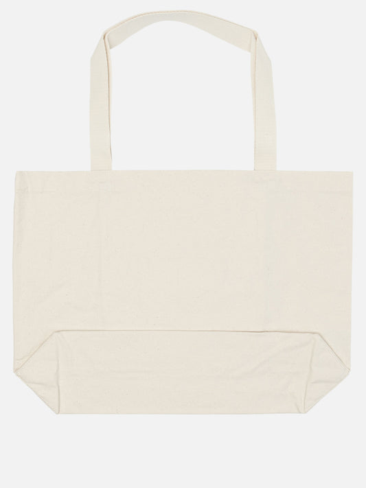 Maison Kitsuné "Weekend Fox" Large Shoulder Bag Beige
