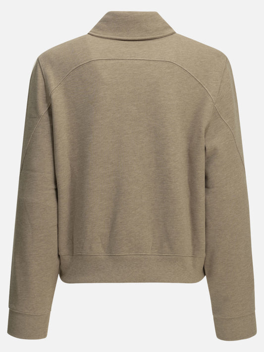 Maison Kitsuné "Baby Fox" Polo-Collar Sweatshirt Beige