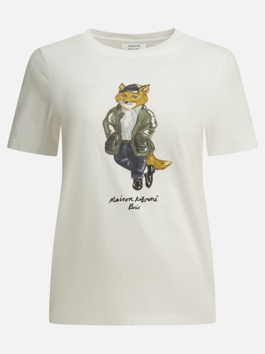 Maison Kitsuné "Weekend Fox" Crew-Neck T-Shirt White