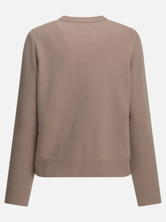 Maison Kitsuné "Fox Head" Crew-Neck Sweater Pink