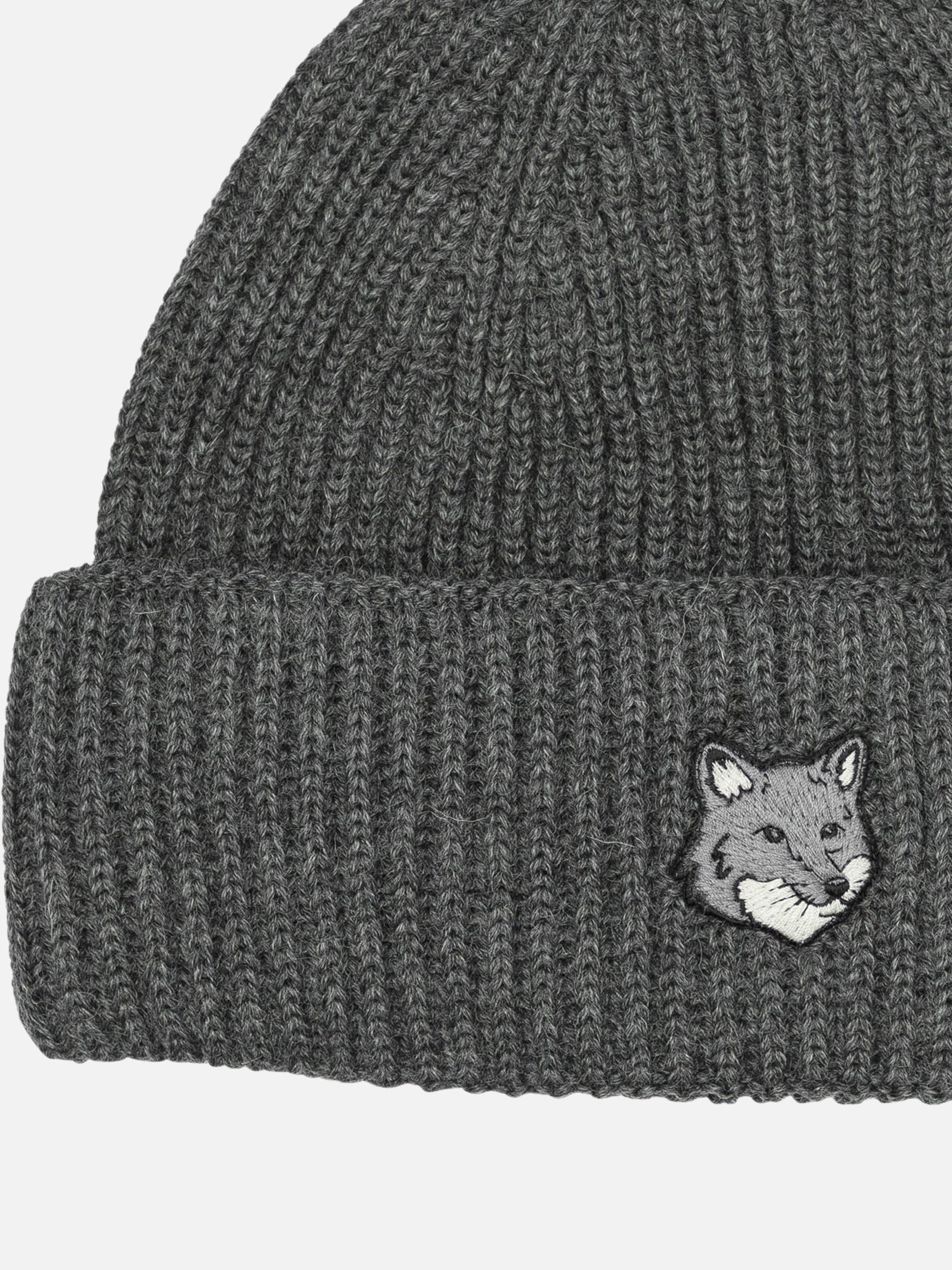 Maison Kitsuné "Fox Head" Beanie Grey