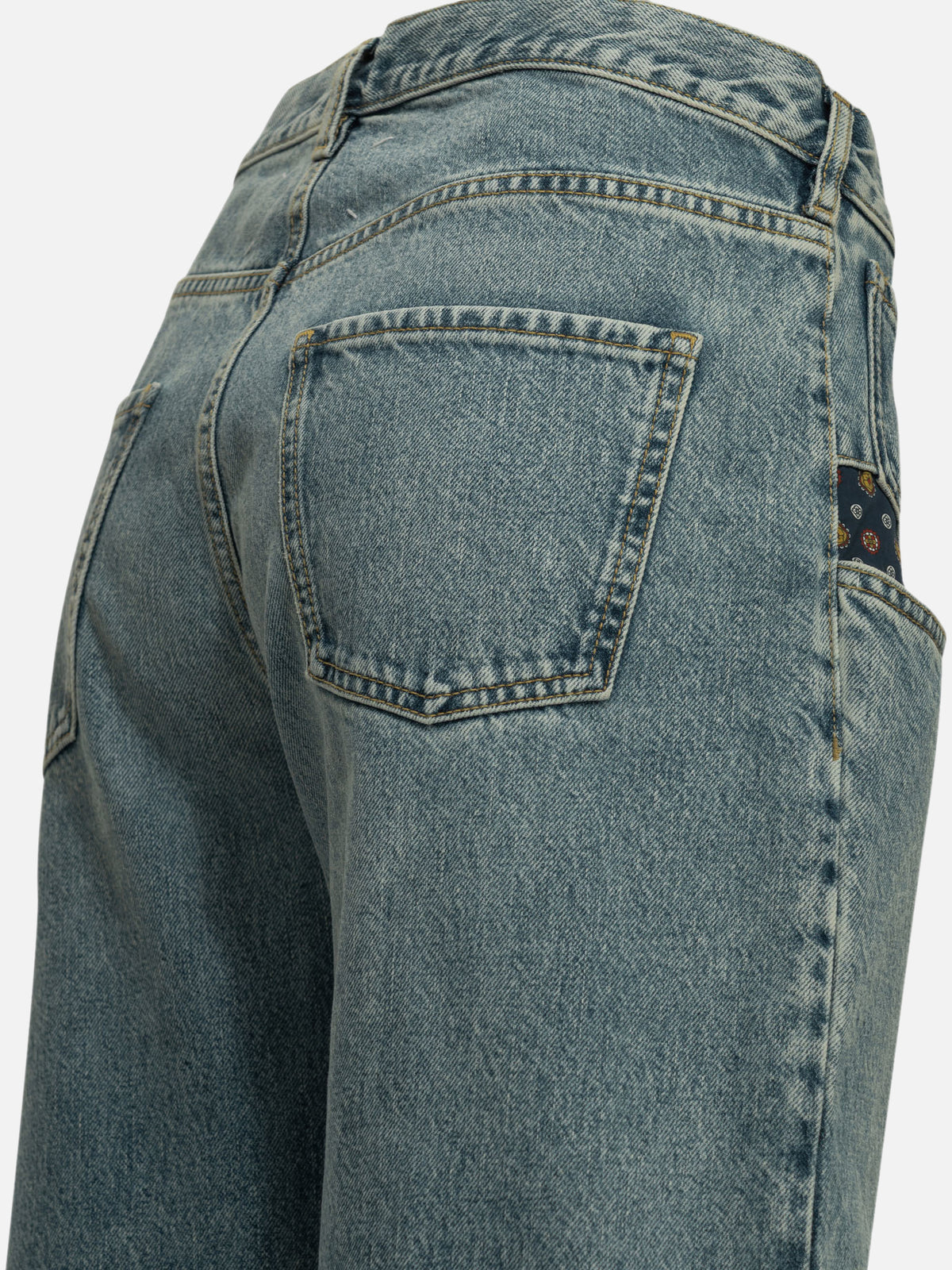Maison Margiela "Boyfriend Paisley" Wide-Leg Jeans Light blue
