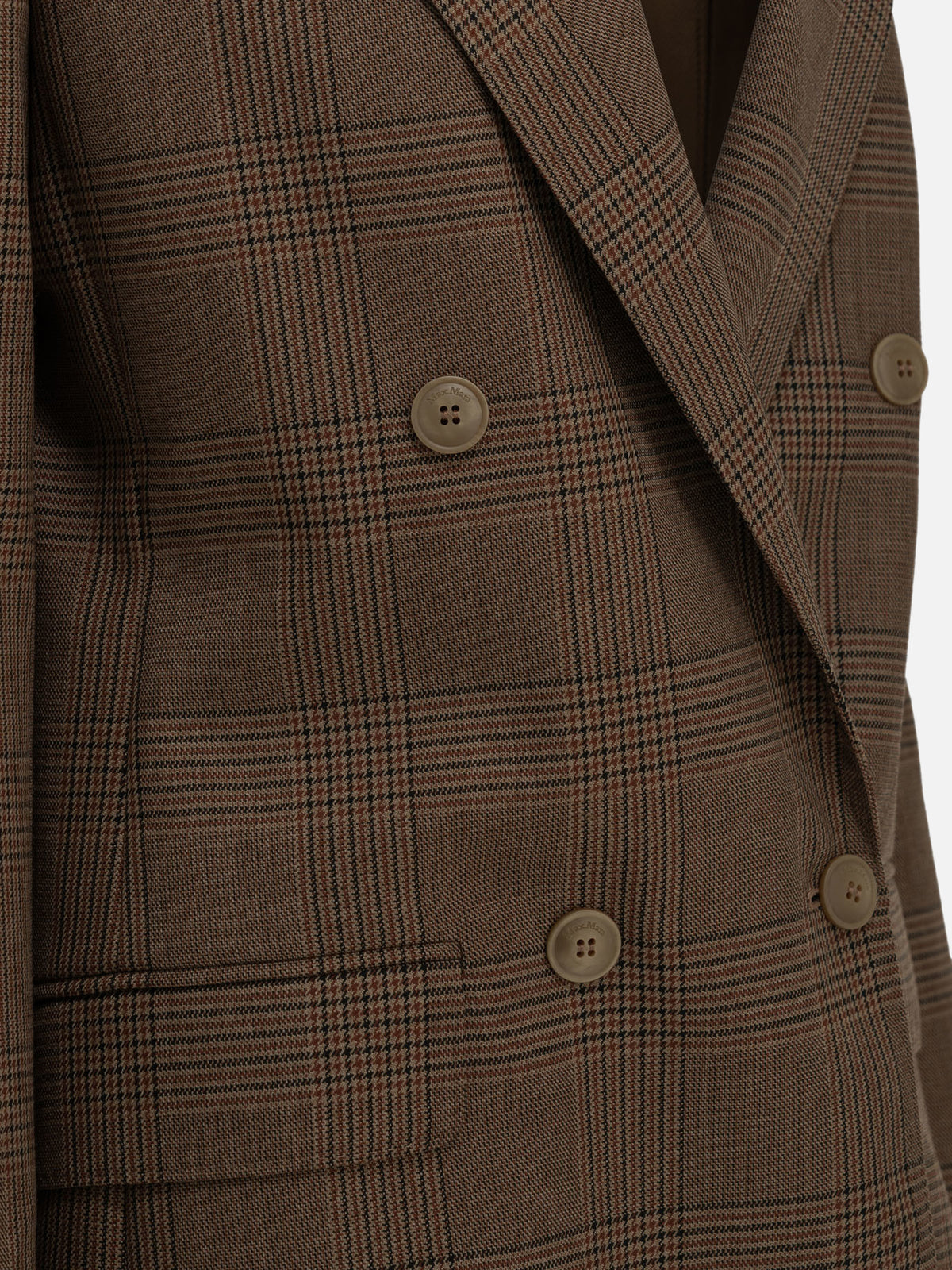 Max Mara Double-breasted wool blazer Brown