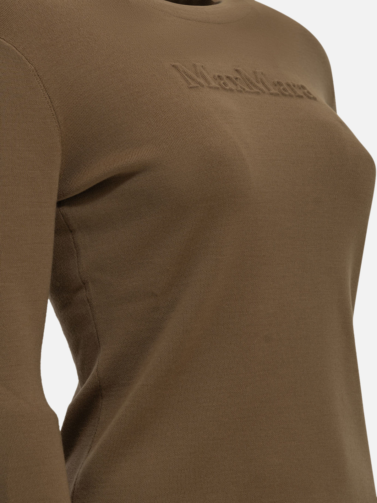 Max Mara Round-neck T-shirt made of virgin wool Brown