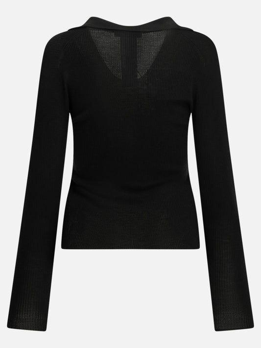Max Mara Cashmere polo shirt Black