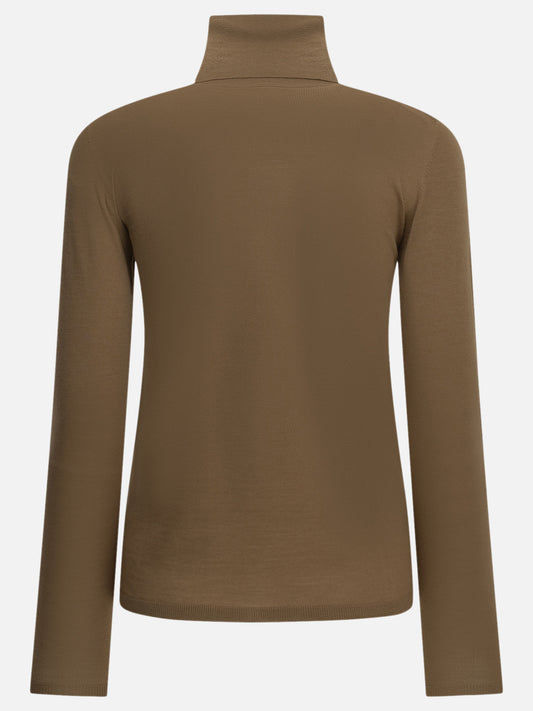 Max Mara Virgin Wool Turtleneck Sweater Brown