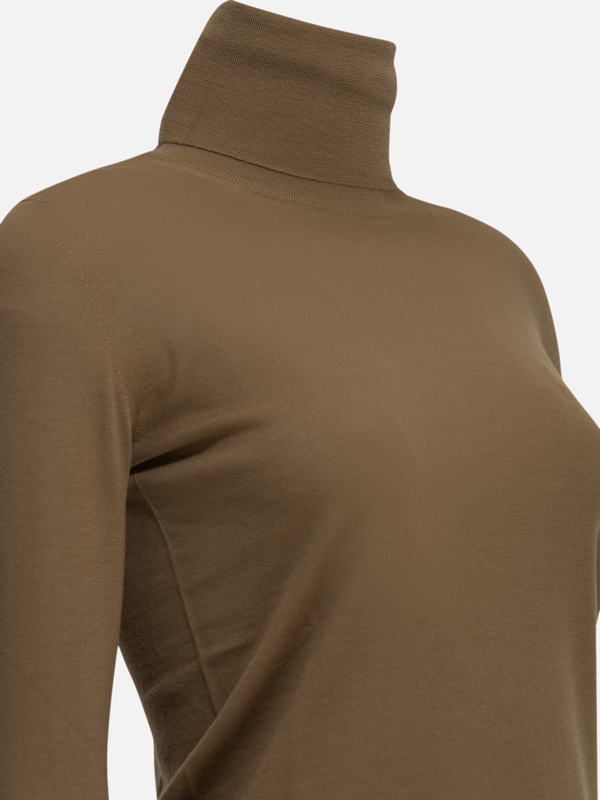 Max Mara Virgin Wool Turtleneck Sweater Brown