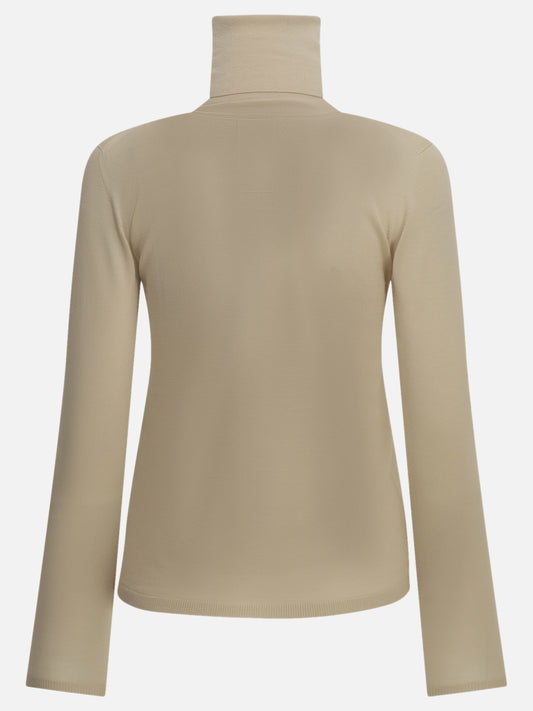 Max Mara Virgin Wool Turtleneck Sweater Beige