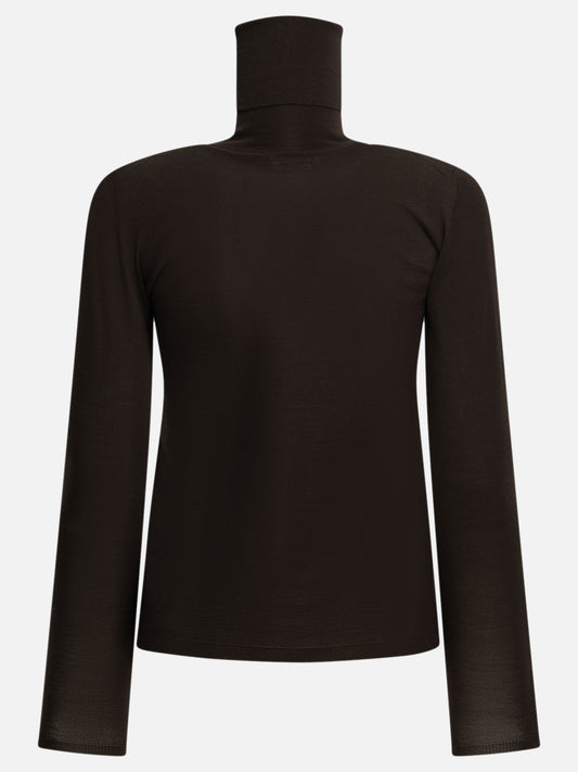 Max Mara Virgin Wool Turtleneck Sweater Brown