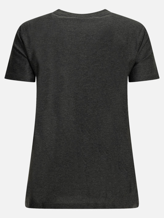 Max Mara Crewneck T-shirt with logo Grey
