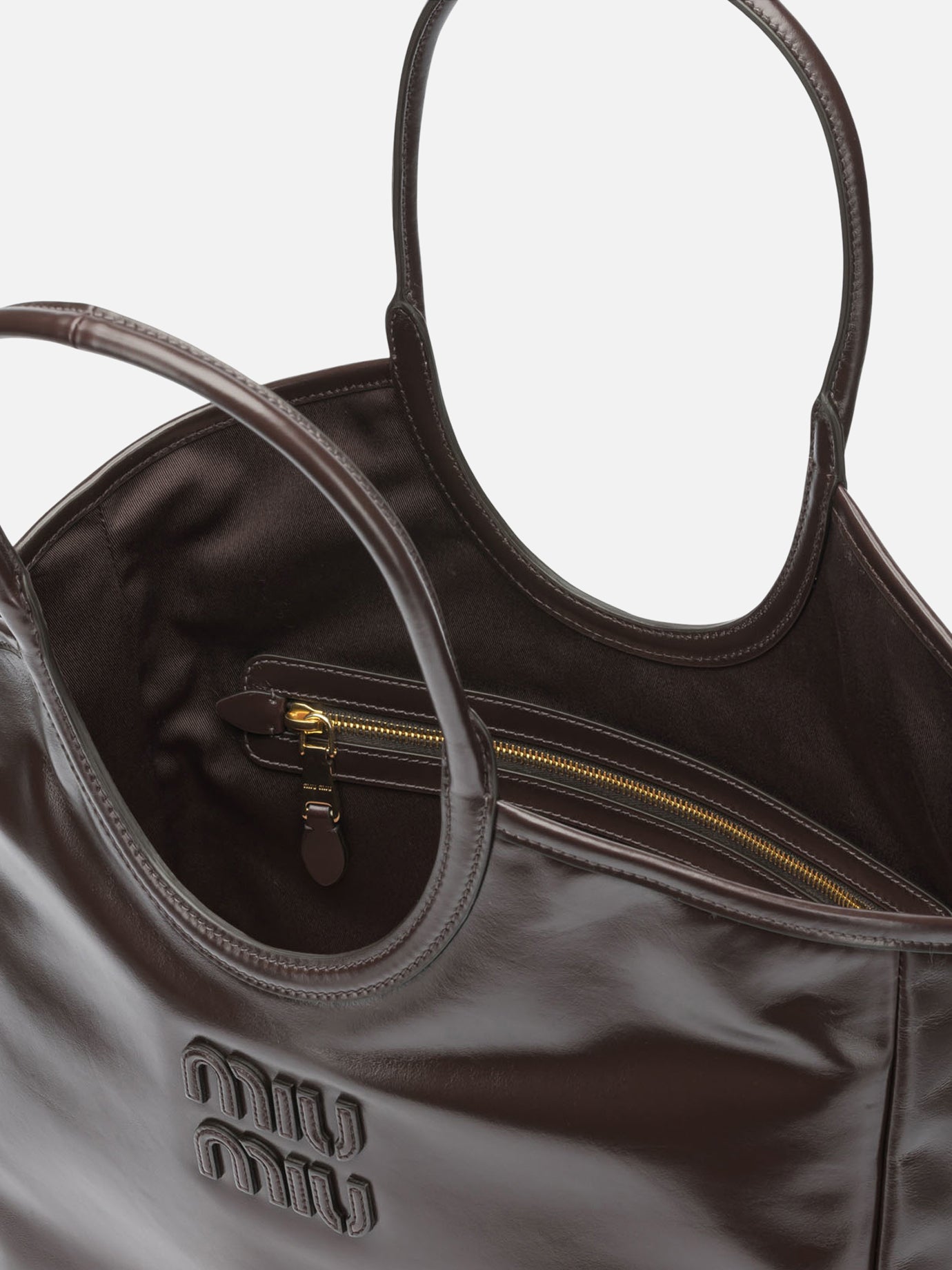 Medium bags 100% calf leather Brown - Miu Miu Women | PDP | VIETTI Online Store | Zoom-Modal_5