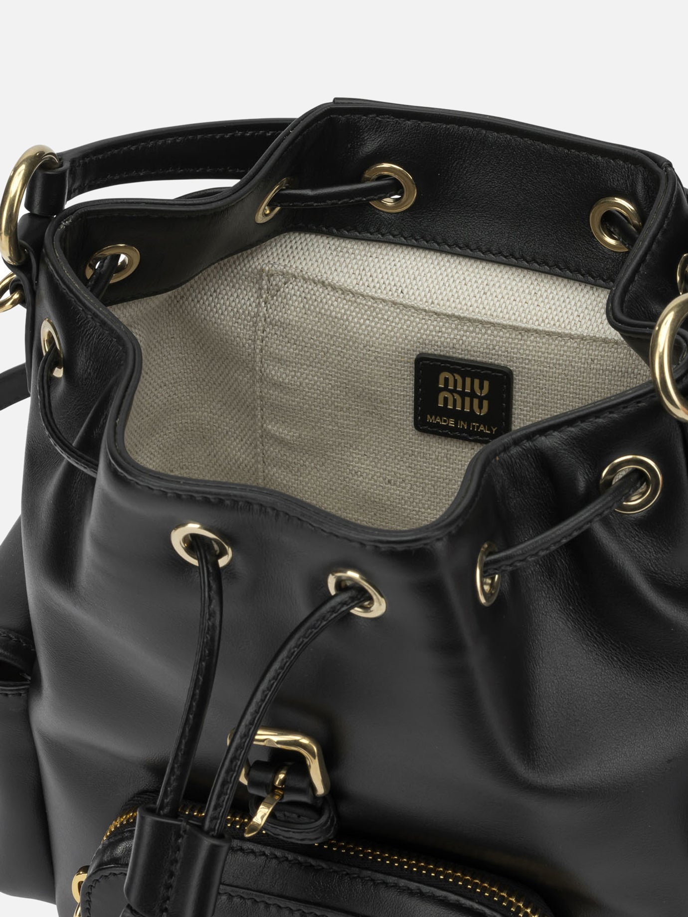 Casual backpacks 100% lamb leather Black - Miu Miu Women | PDP | VIETTI Online Store | Zoom-Modal_5