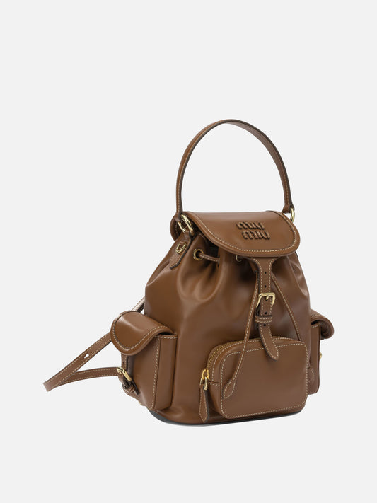 Zaini casual 100% lamb leather Marrone - Miu Miu Donna | PLP | VIETTI Online Store | 2