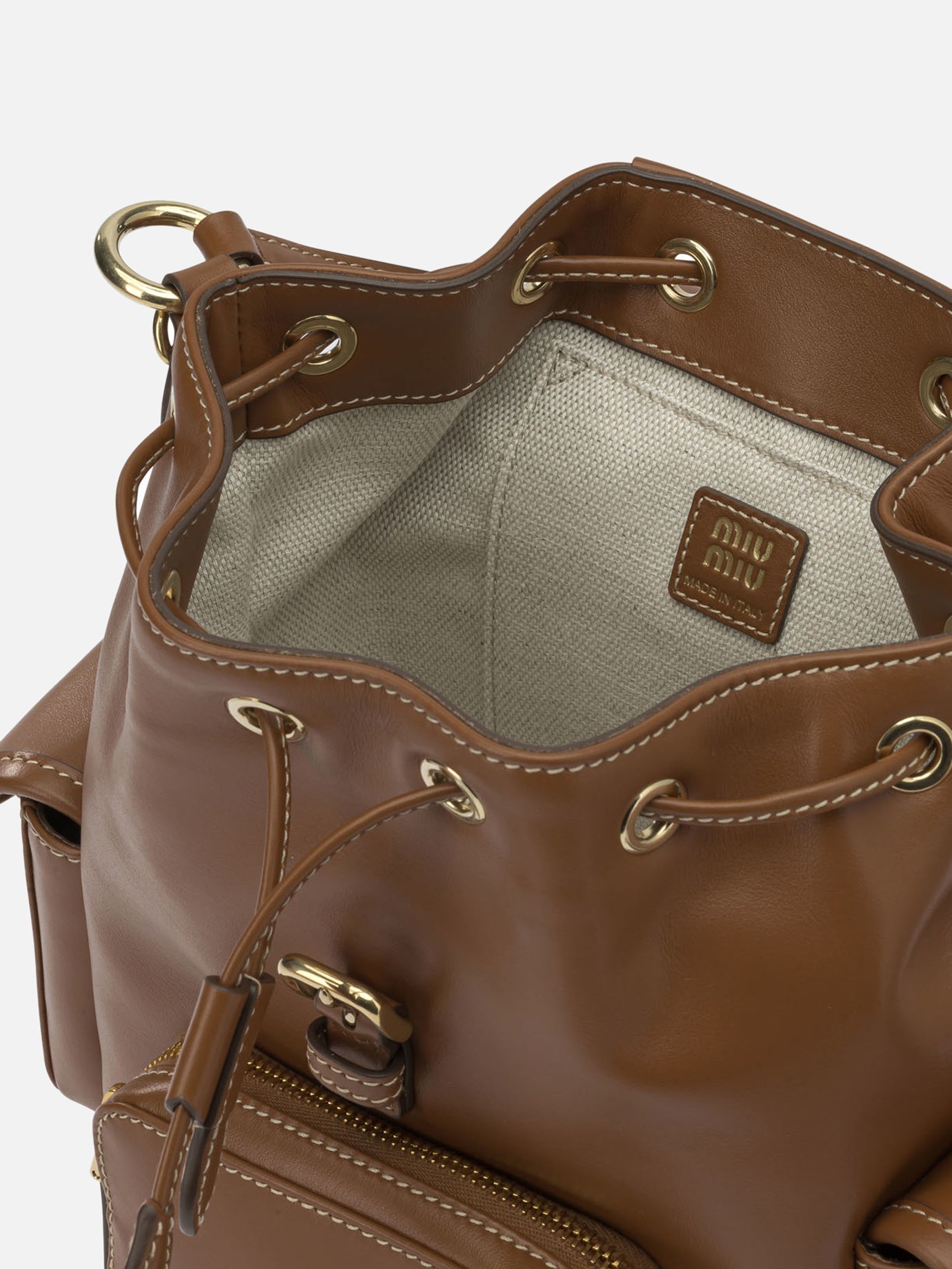Zaini casual 100% lamb leather Marrone - Miu Miu Donna | PDP | VIETTI Online Store | Zoom-Modal_5