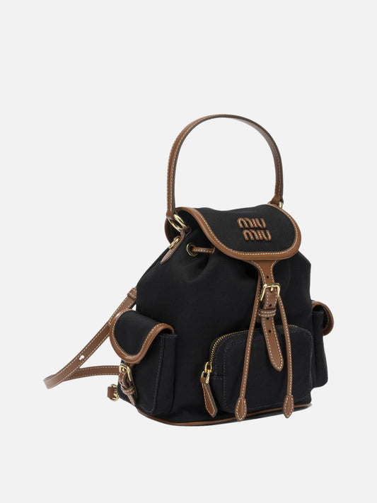 Zaini casual 100% cotton - Other fabric: 100% calf leather Nero - Miu Miu Donna | PLP | VIETTI Online Store | 2