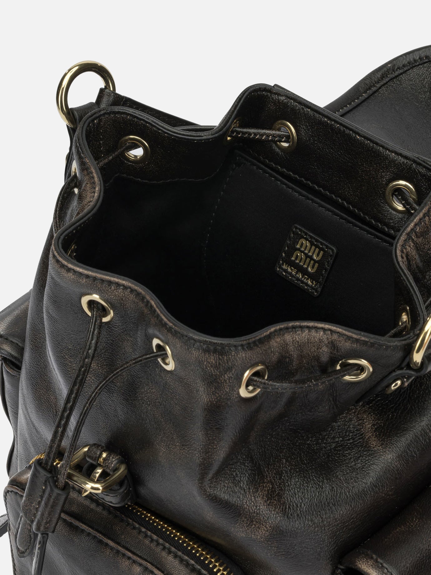 Casual backpacks 100% lamb leather Black - Miu Miu Women | PDP | VIETTI Online Store | Zoom-Modal_5