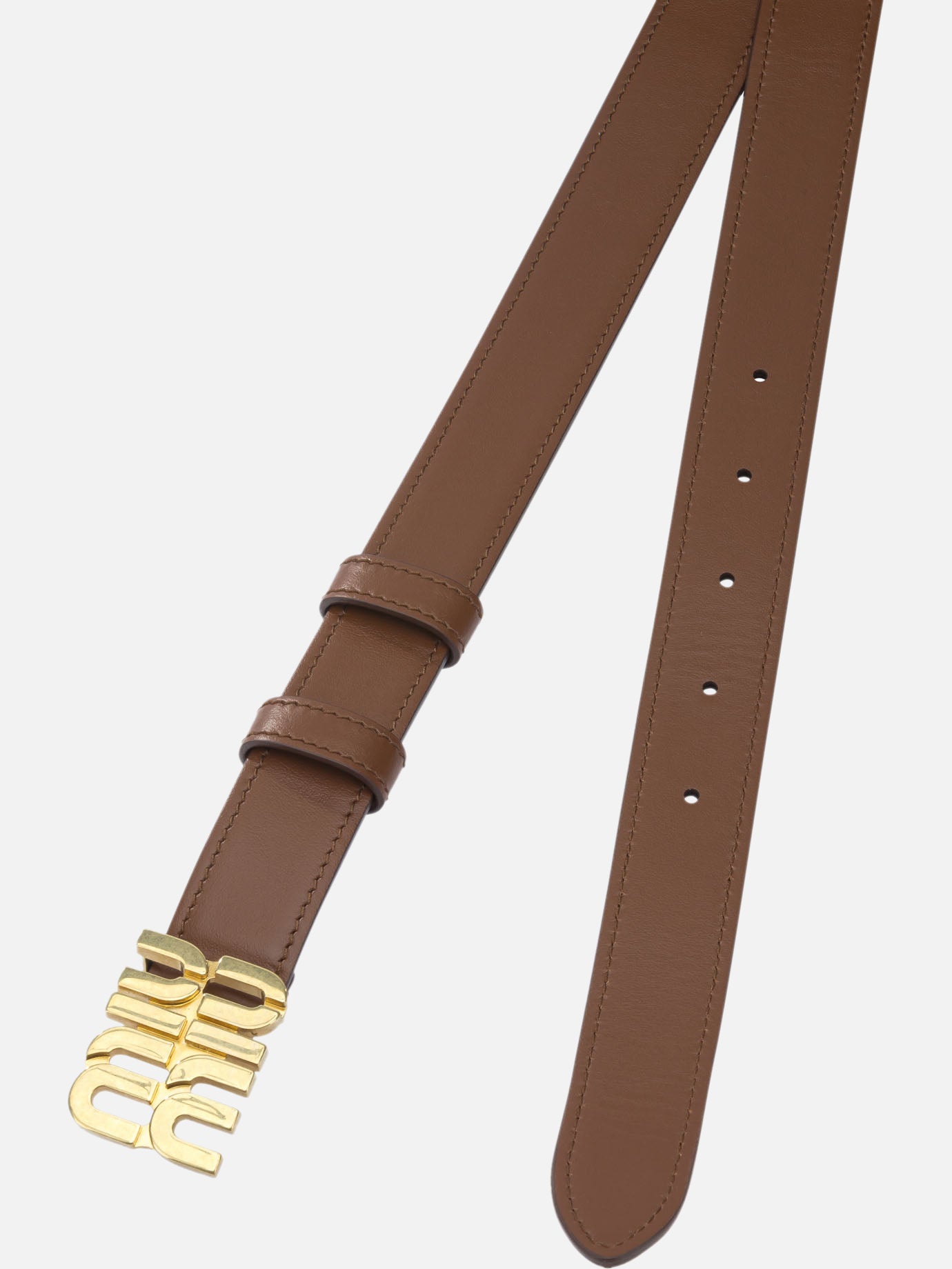 Leather belts Logo Brown - Miu Miu Women | PDP | VIETTI Online Store | Zoom-Modal_2