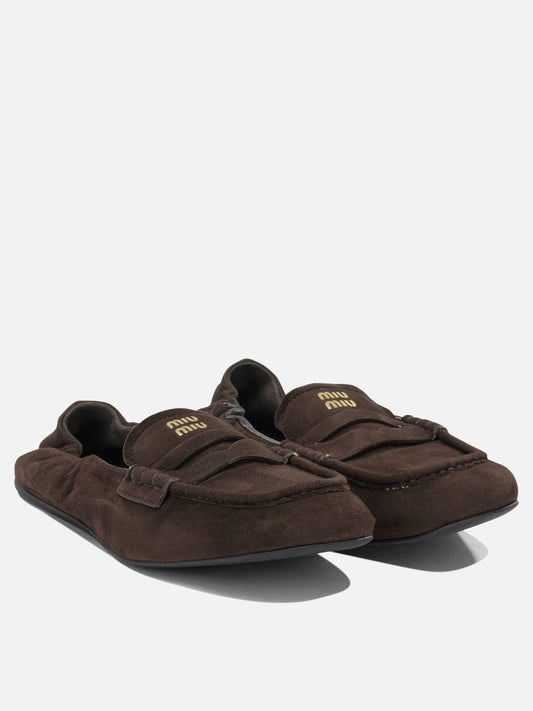 Loafers 100% lamb leather - 100% rubber Brown - Miu Miu Women | PLP | VIETTI Online Store | 2