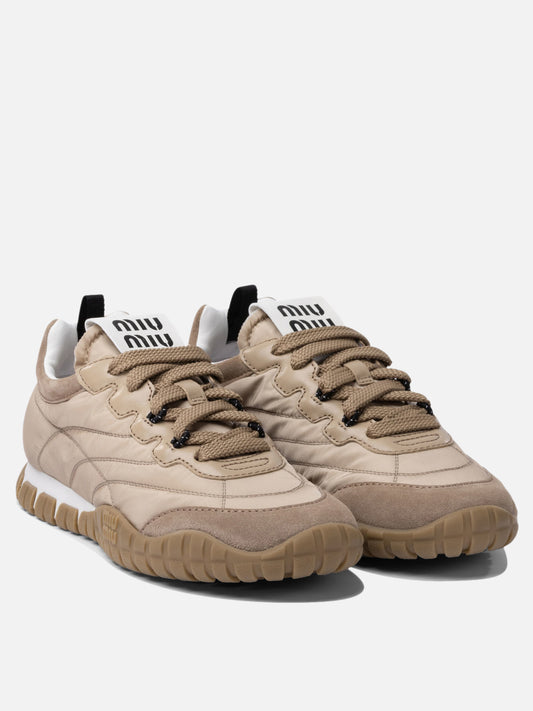 Low top sneakers 100% recycled polyamide - 100% rubber Pink - Miu Miu Women | PLP | VIETTI Online Store | 2