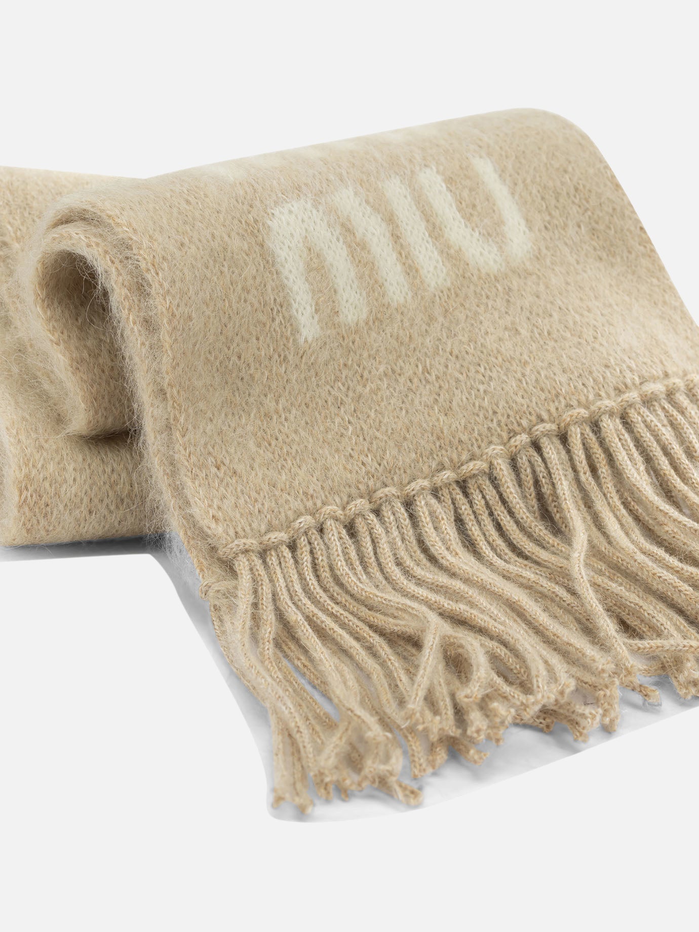 Fringed scarves 5FS062 Beige - Miu Miu Women | PDP | VIETTI Online Store | Zoom-Modal_2