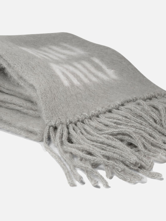 Fringed scarves 5FS062 Grey - Miu Miu Women | PDP | VIETTI Online Store | 2