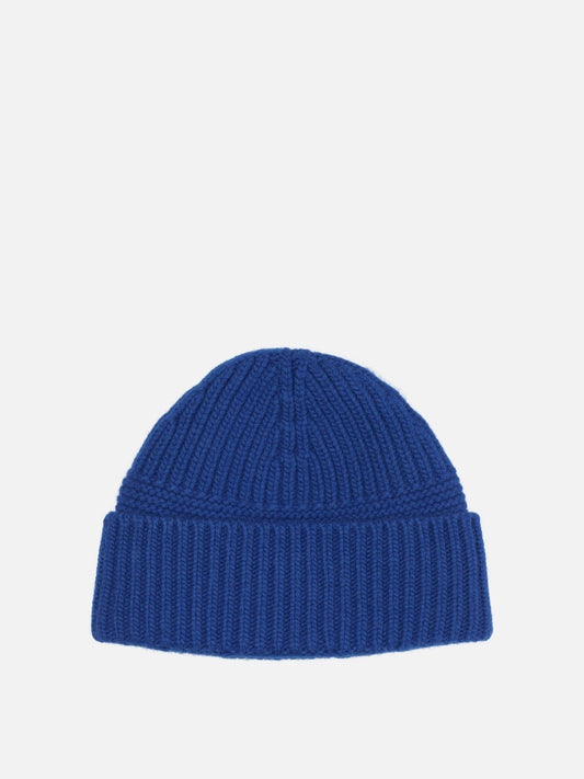 Miu Miu Wool and cashmere beanie with logo Blue