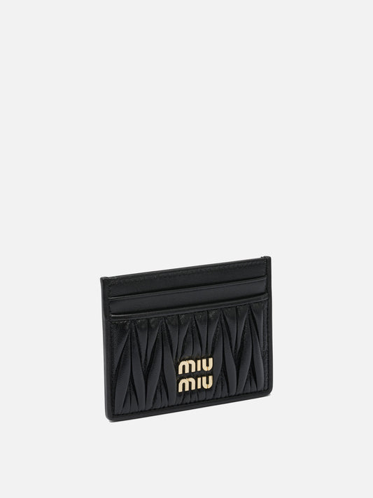 Portacarte 100 % calf leather Nero - Miu Miu Donna | PDP | VIETTI Online Store | 2