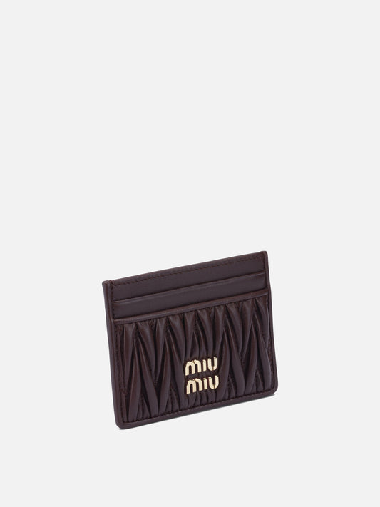 Card holders 100 % calf leather Bordeaux - Miu Miu Women | PLP | VIETTI Online Store | 2
