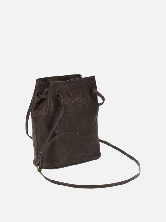 Miu Miu Nappa leather mini shoulder bag Brown