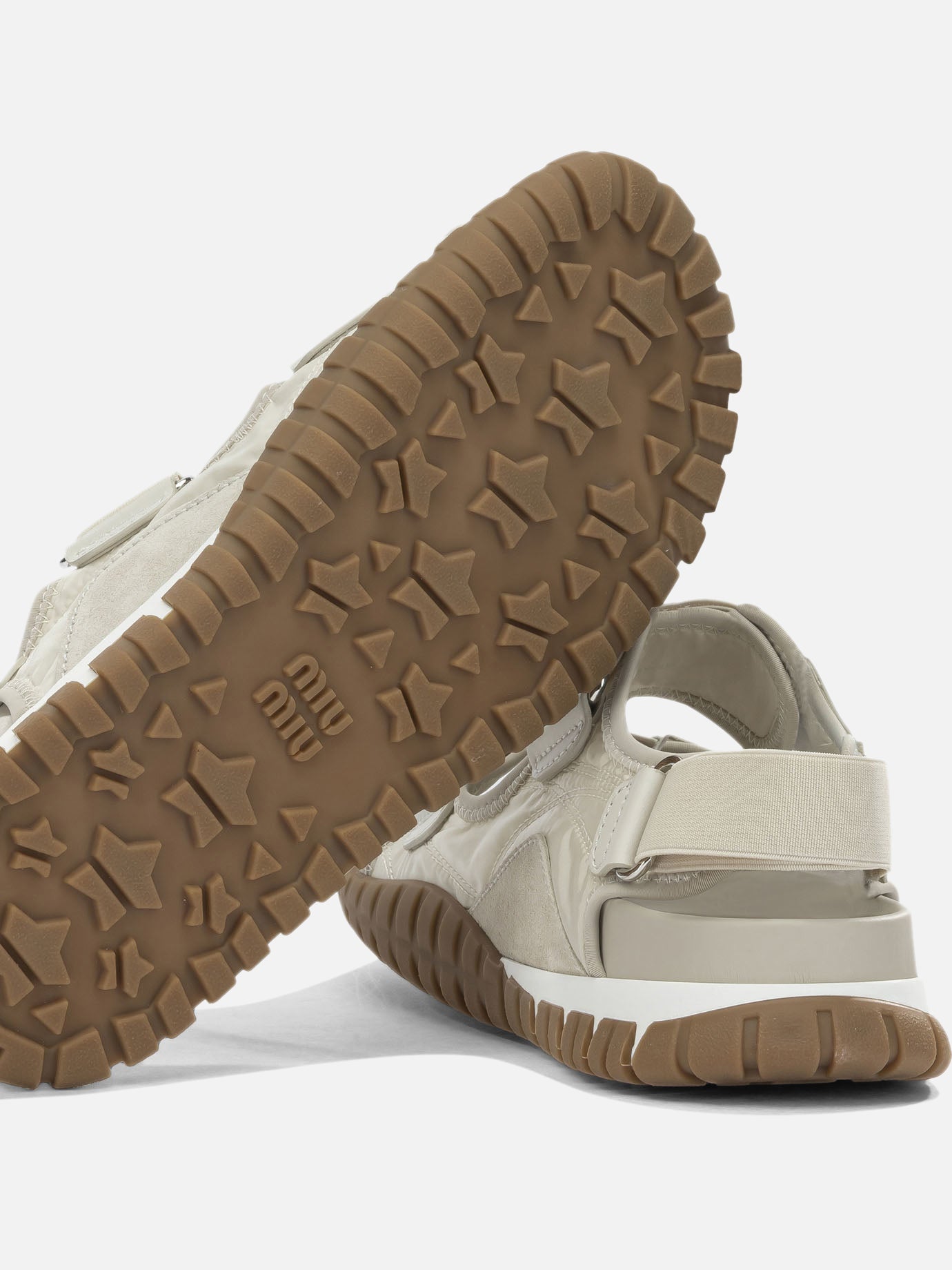 Flat sandals 100% recycled polyamide - 100% calf leather White - Miu Miu Women | PDP | VIETTI Online Store | Zoom-Modal_5