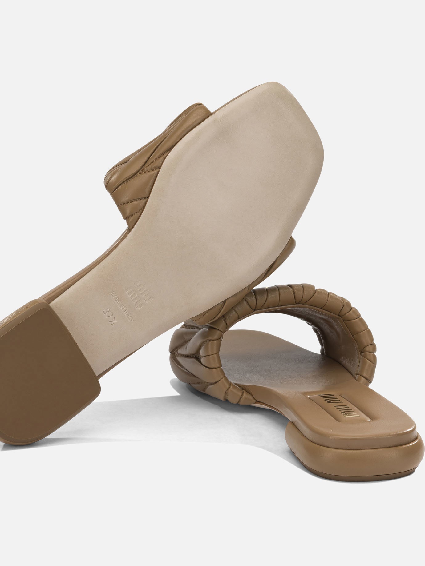 Slides 100 % calf leather Brown - Miu Miu Women | PDP | VIETTI Online Store | Zoom-Modal_5