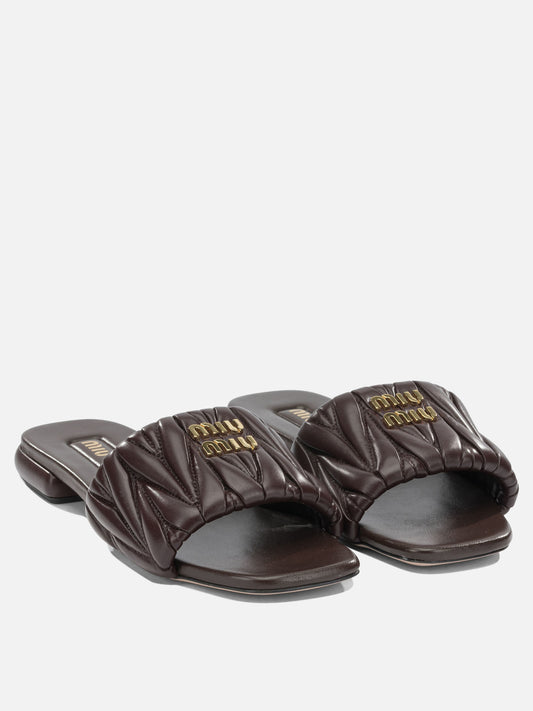 Slides 100 % calf leather Marrone - Miu Miu Donna | PLP | VIETTI Online Store | 2
