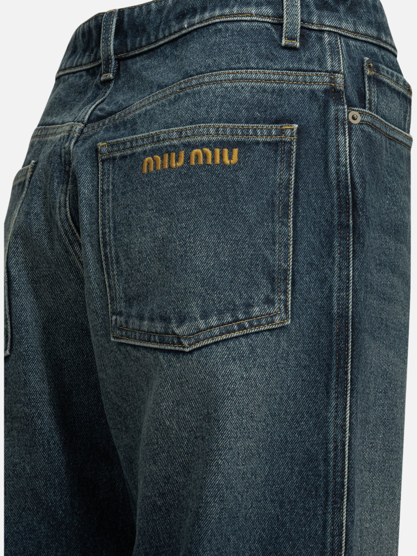 Straight-leg jeans Logo Blue - Miu Miu Women | PDP | VIETTI Online Store | Zoom-Modal_6