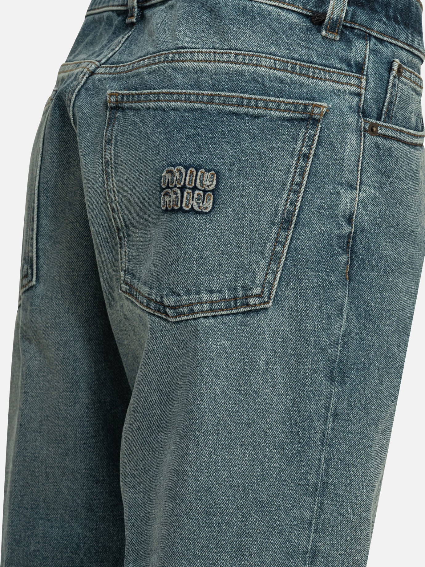 Jeans a gamba larga Logo Azzurro - Miu Miu Donna | PDP | VIETTI Online Store | Zoom-Modal_4