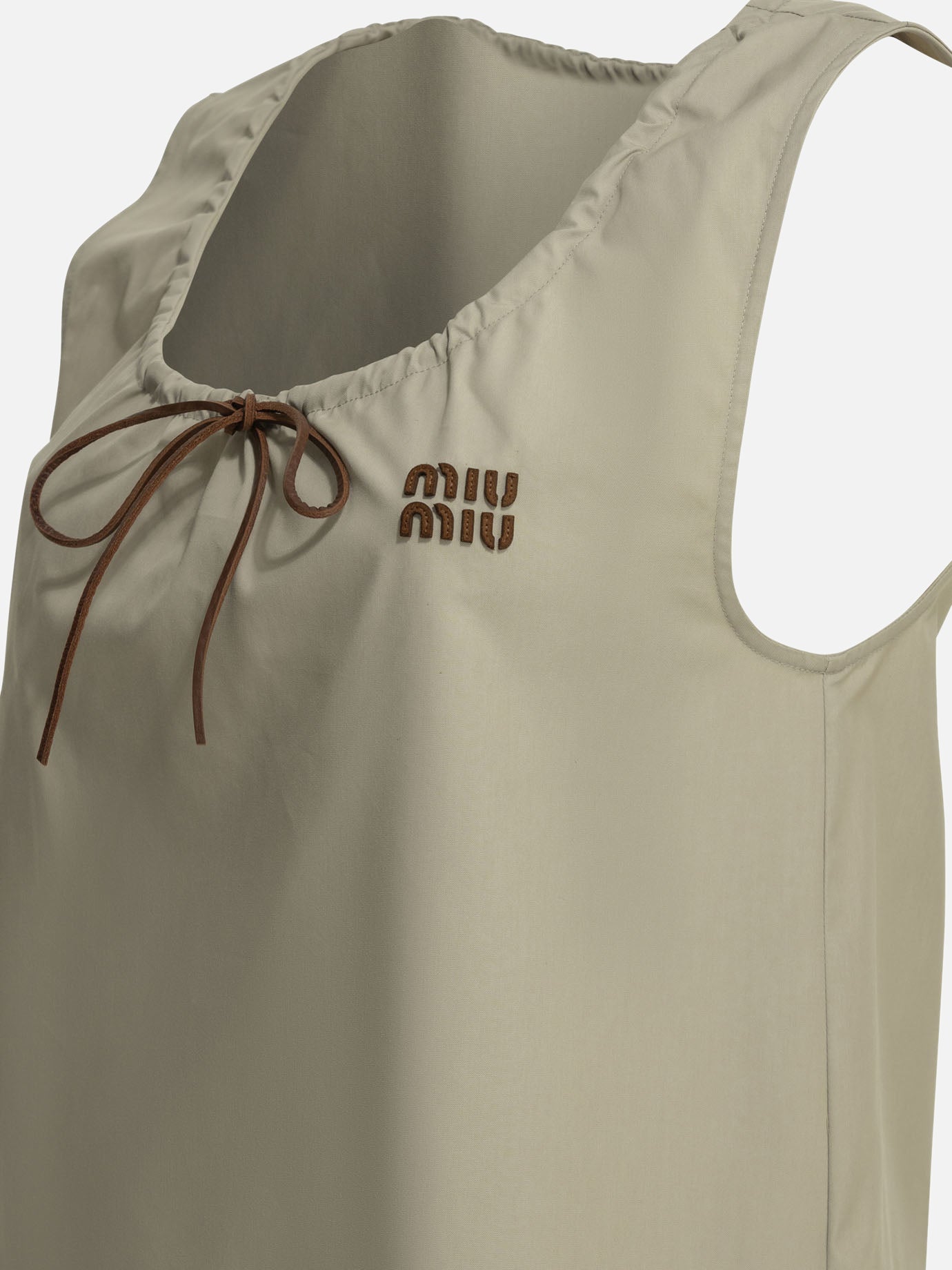 Mini dresses Logo Beige - Miu Miu Women | PDP | VIETTI Online Store | Zoom-Modal_6