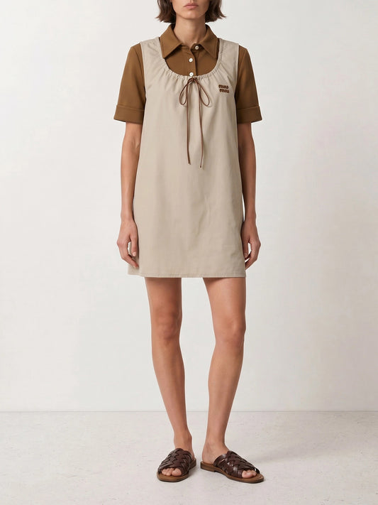 Mini dresses Logo Beige - Miu Miu Women | PLP | VIETTI Online Store | 2