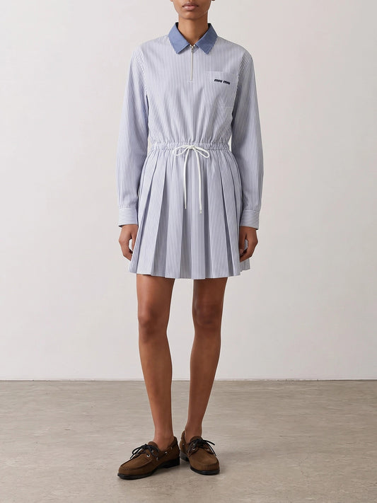 Mini dresses Logo Blue - Miu Miu Women | PLP | VIETTI Online Store | 2