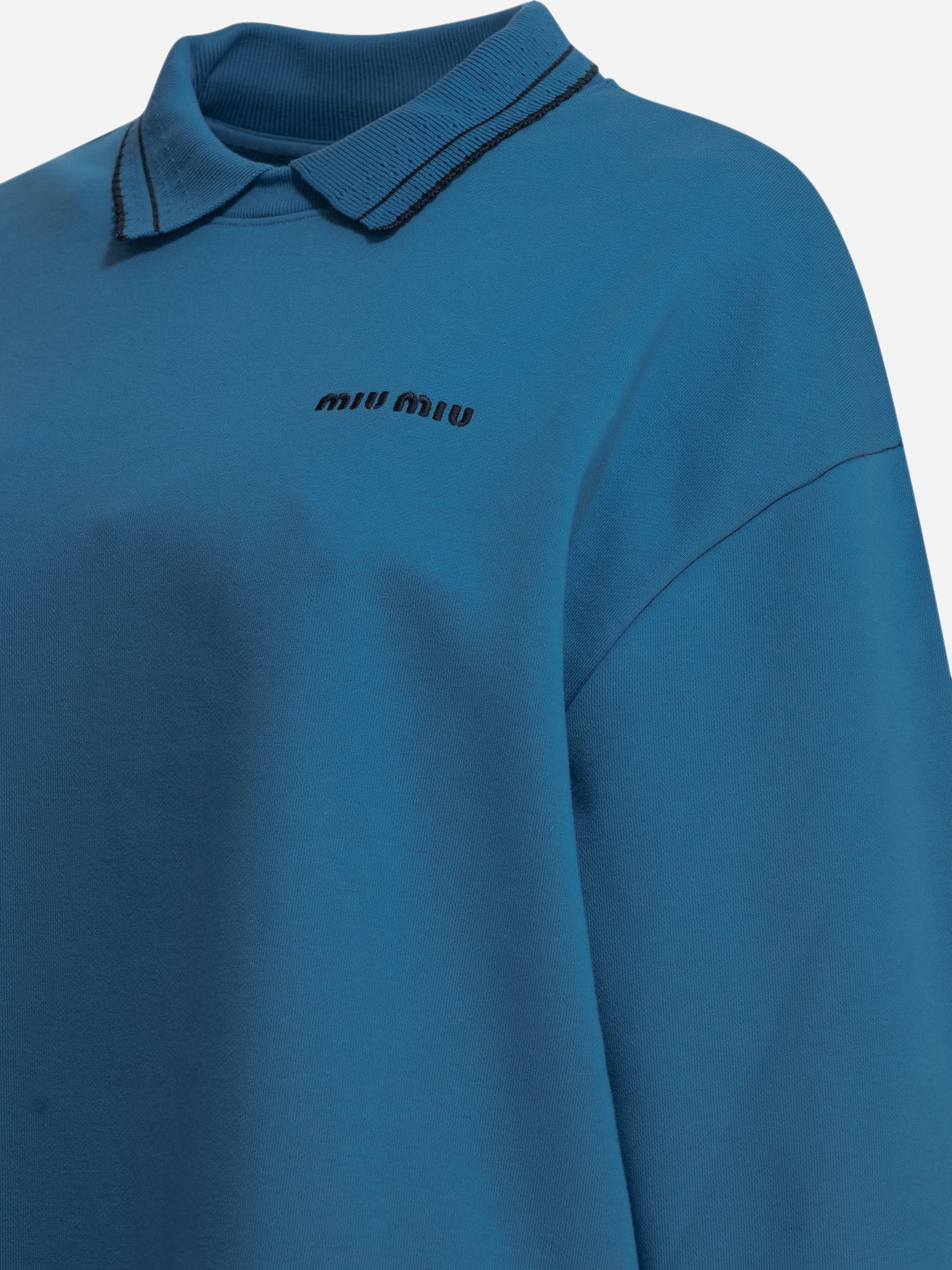 Polo neck sweatshirts Logo Blue - Miu Miu Women | PDP | VIETTI Online Store | Zoom-Modal_4