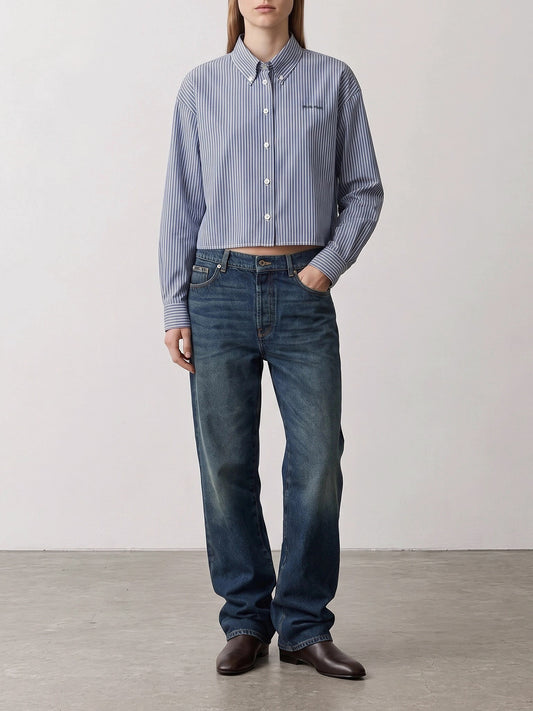 Camicie casual Logo Blu - Miu Miu Donna | PLP | VIETTI Online Store | 2