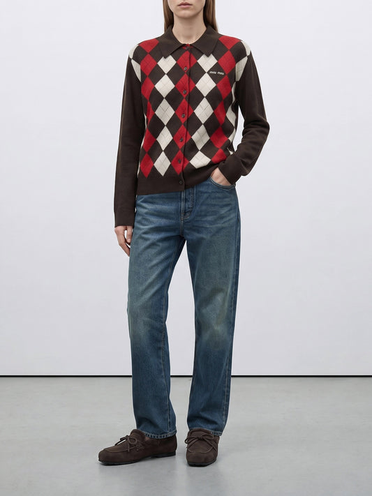Cardigans Argyle Black - Miu Miu Women | PLP | VIETTI Online Store | 2