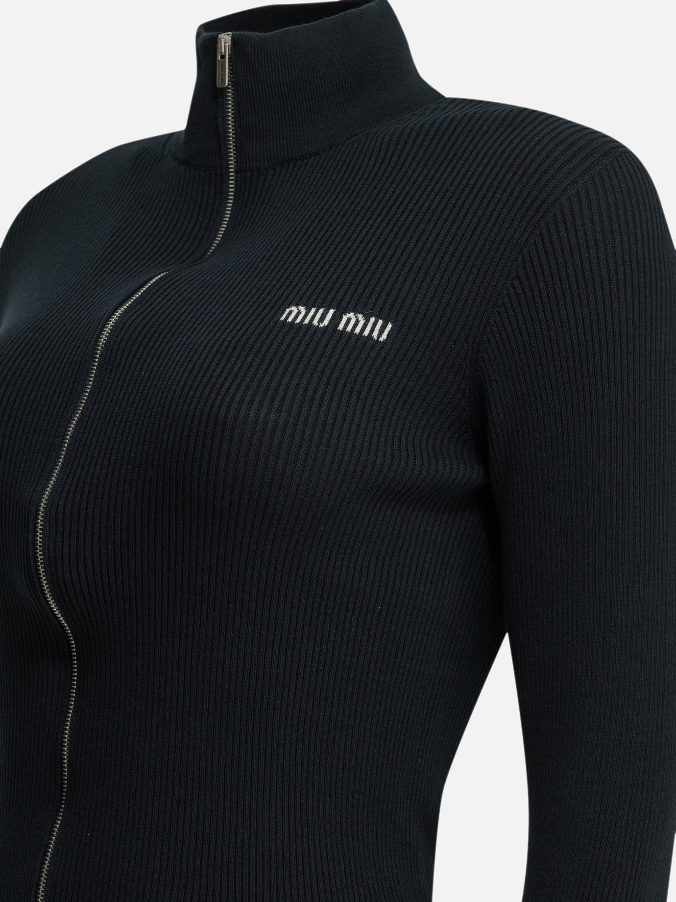 Zipped sweaters Logo Blue - Miu Miu Women | PDP | VIETTI Online Store | Zoom-Modal_6