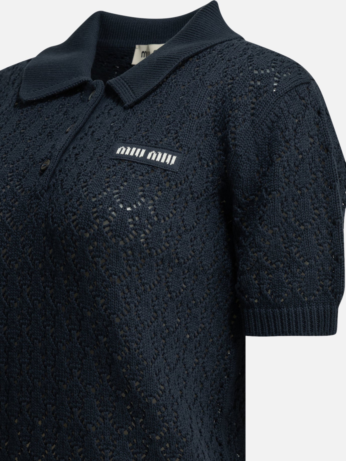 Polo shirts with buttons Logo Blue - Miu Miu Women | PDP | VIETTI Online Store | Zoom-Modal_4