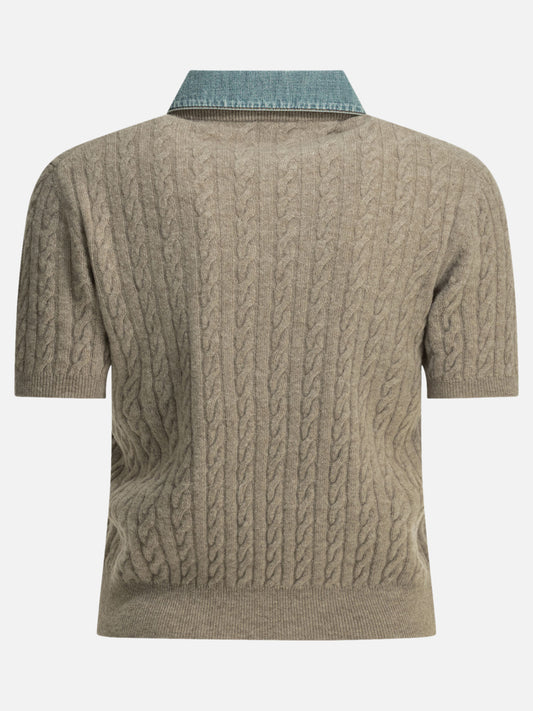 Polo sweater Logo Beige - Miu Miu Women | PLP | VIETTI Online Store | 2