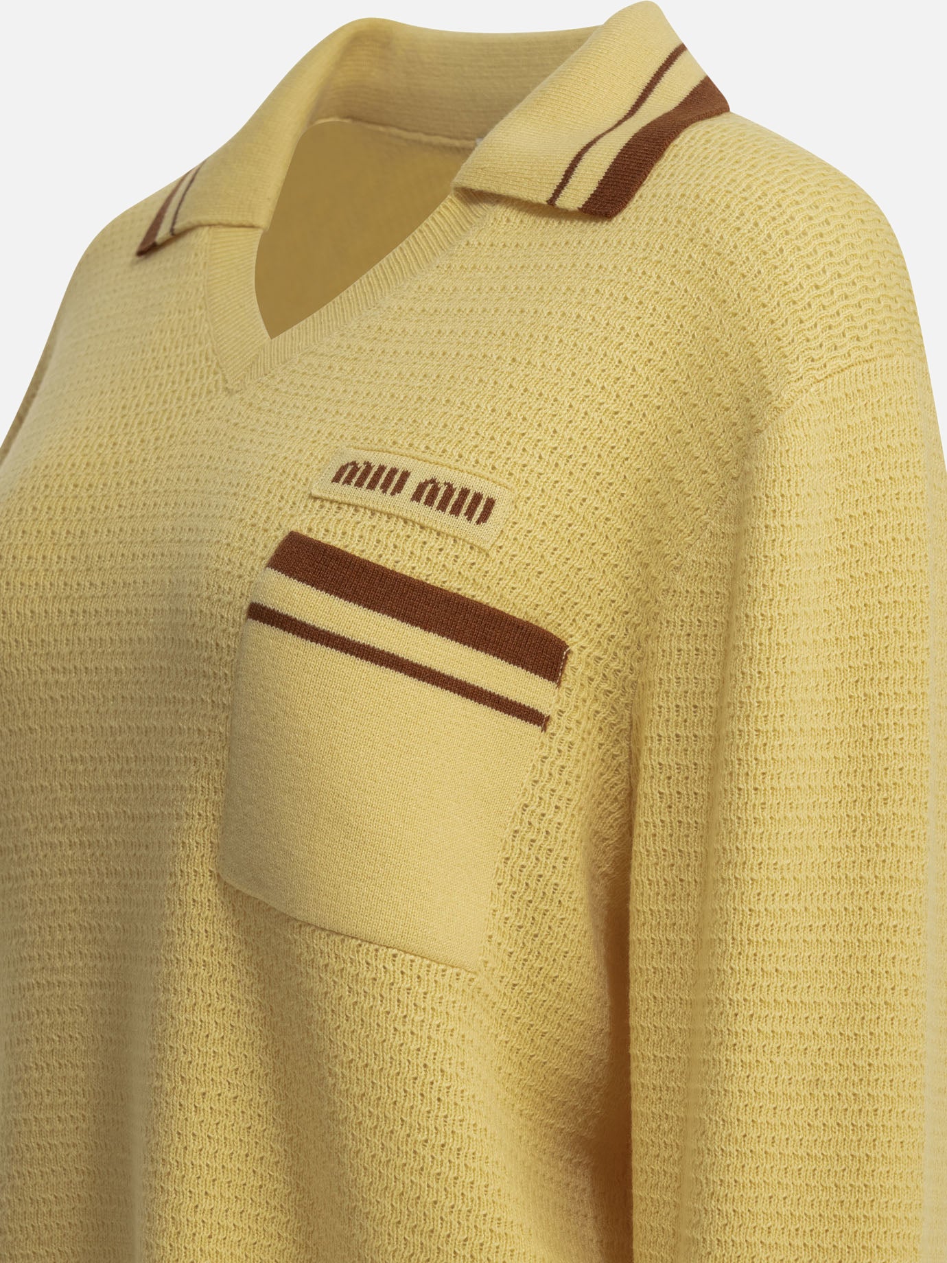 Polo sweater Logo Yellow - Miu Miu Women | PDP | VIETTI Online Store | Zoom-Modal_6