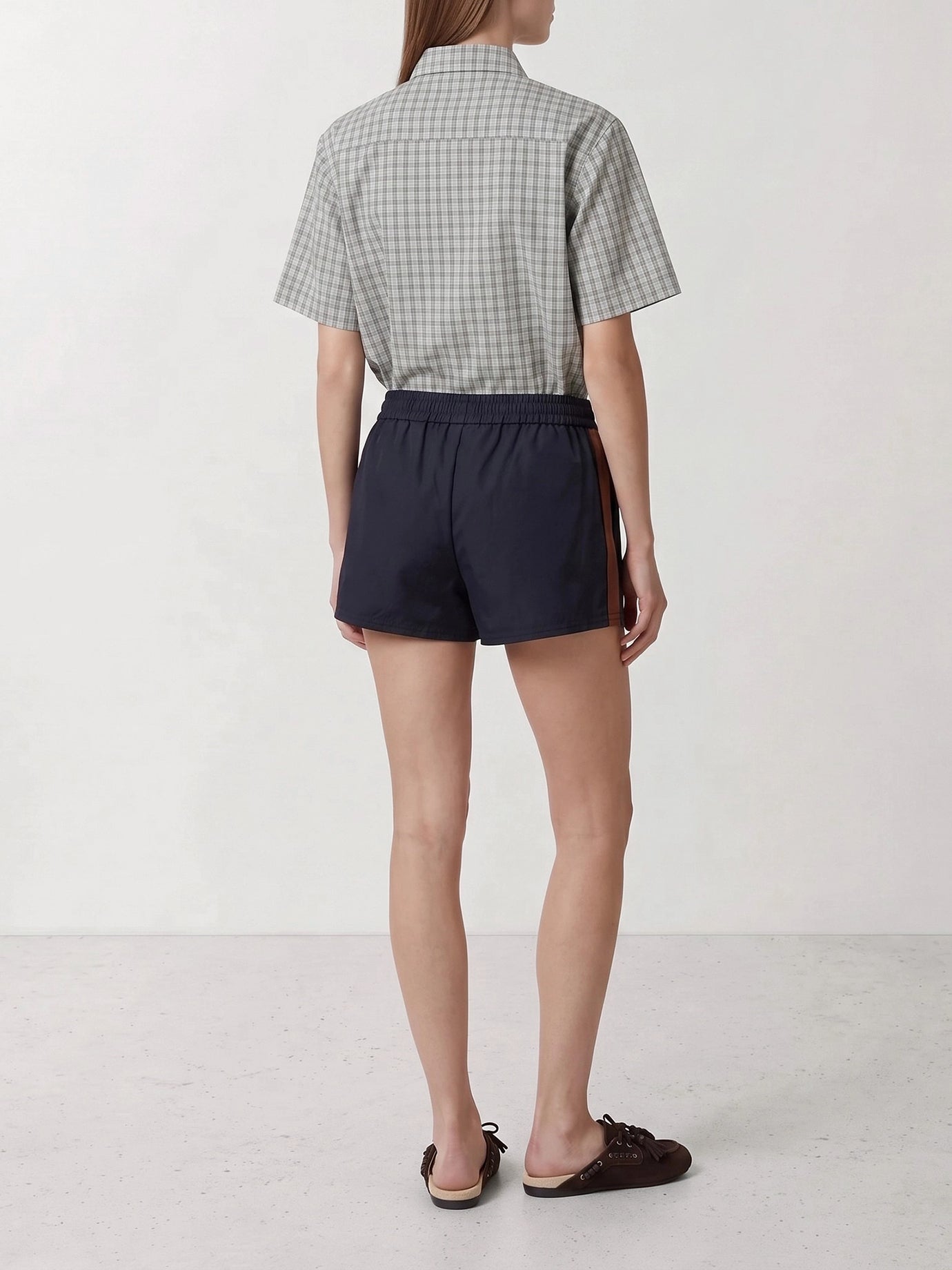 Formal shorts Logo Blue - Miu Miu Women | PDP | VIETTI Online Store | Zoom-Modal_8
