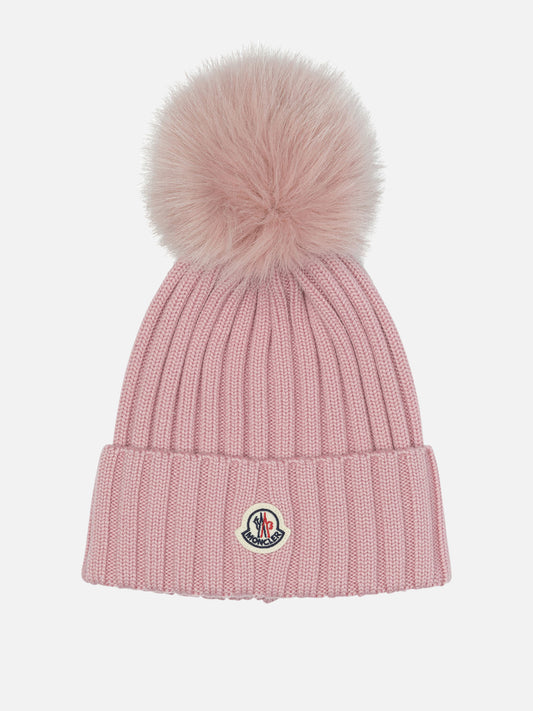 Moncler "Tricot" Beanie Pink