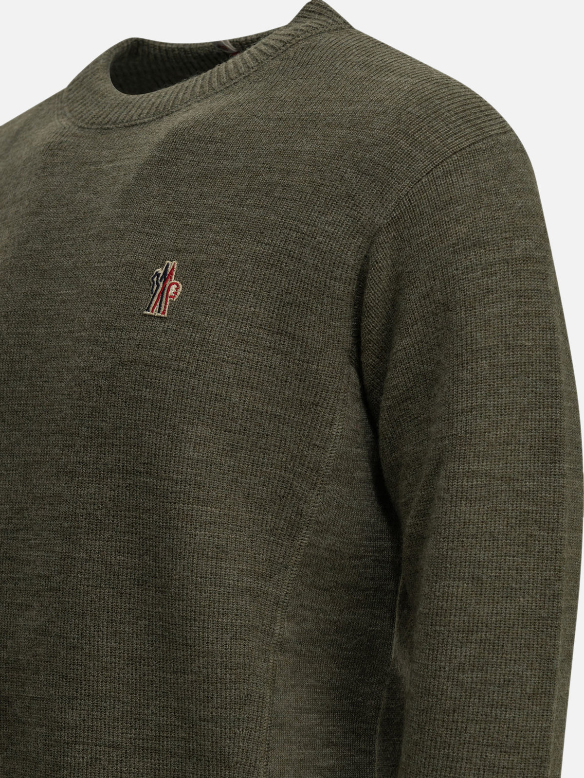 Moncler Grenoble Crew-neck sweater with logo Grey