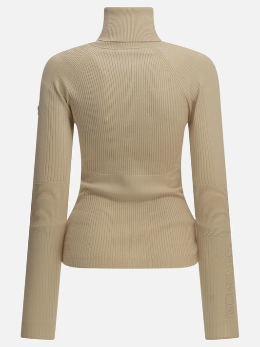 Moncler Grenoble Logo Turtleneck Sweater Beige