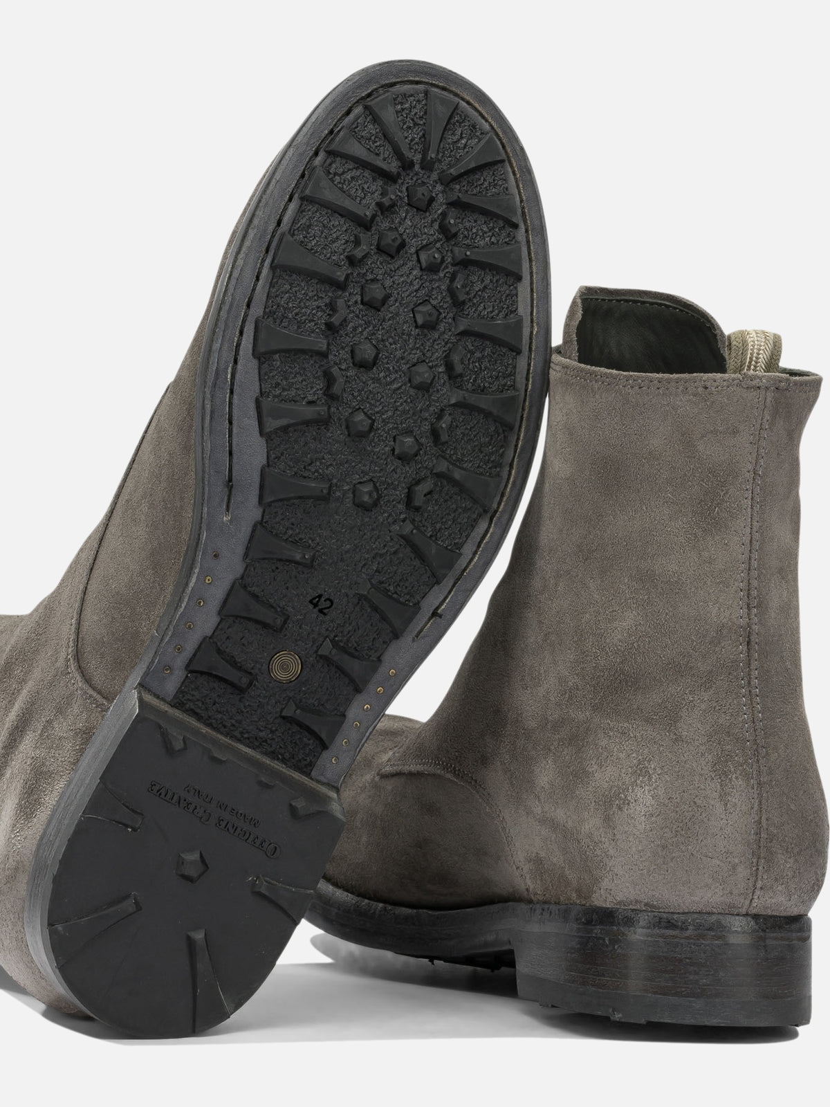 Officine Creative "Bulla DD Lug 114" Ankle Boots with Zipper Grey